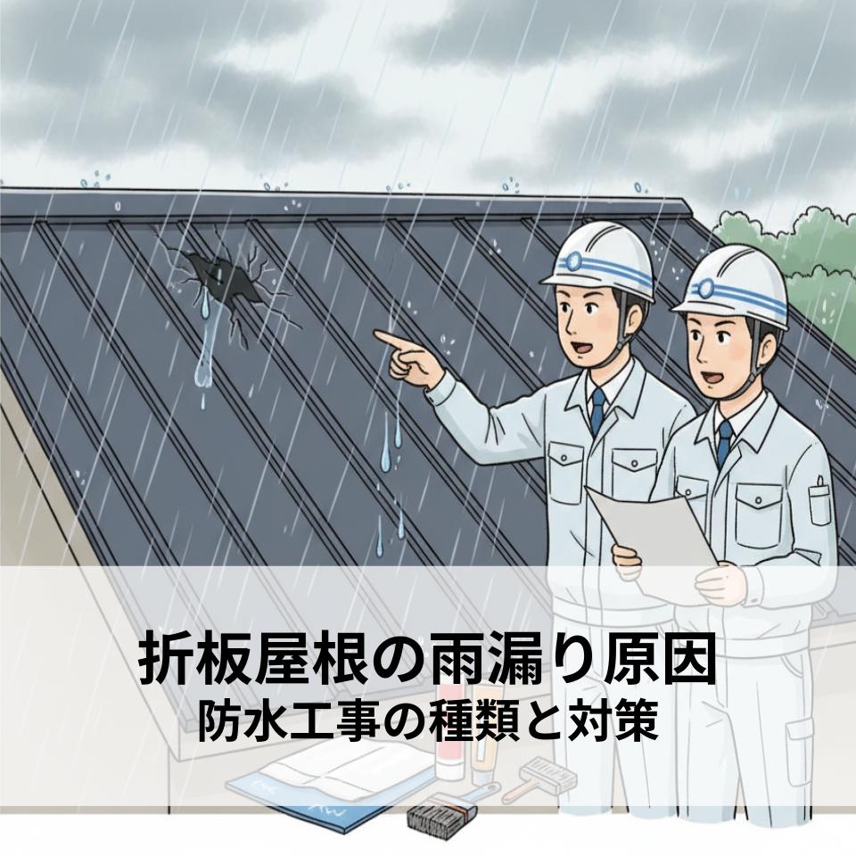 折板屋根の雨漏り原因と防水工事の種類と対策を解説！