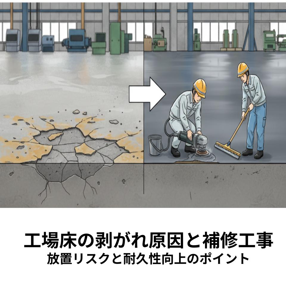 工場床の剥がれ原因と補修工事とは？放置リスクと耐久性向上のポイント